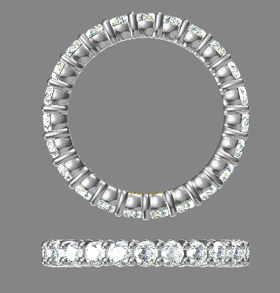 Ever After — Sterling Silver Full-Eternity Lab-Grown Diamond Ring — hallmarked S925 sterling silver, numbered piece  — view 1