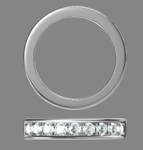Quiet Vow — Sterling Silver Pavé Lab-Grown Diamond Band — hallmarked S925 sterling silver, numbered piece | LOTTEDS — view 1