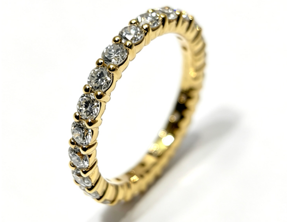Ever After — Sterling Silver Full-Eternity Lab-Grown Diamond Ring — hallmarked S925 sterling silver, numbered piece  — view 2