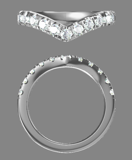 Crown Vow — Sterling Silver V-Shaped Lab-Grown Diamond Ring — hallmarked S925 sterling silver, numbered piece | LOTTEDS